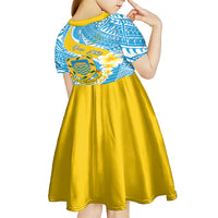 personalised-tuvalu-independence-day-kid-short-sleeve-dress-plumeria-45th-anniversary