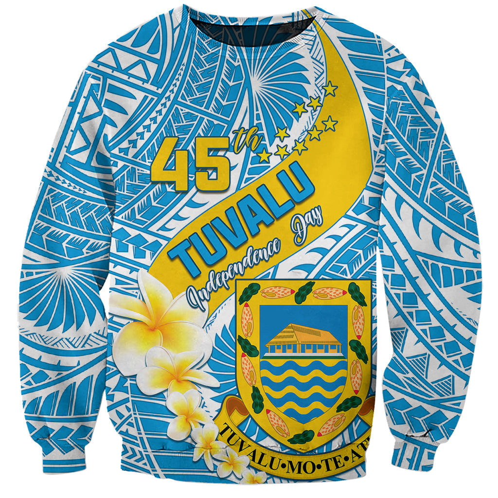 personalised-tuvalu-independence-day-sweatshirt-plumeria-45th-anniversary