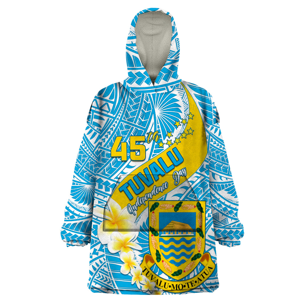 personalised-tuvalu-independence-day-wearable-blanket-hoodie-plumeria-45th-anniversary