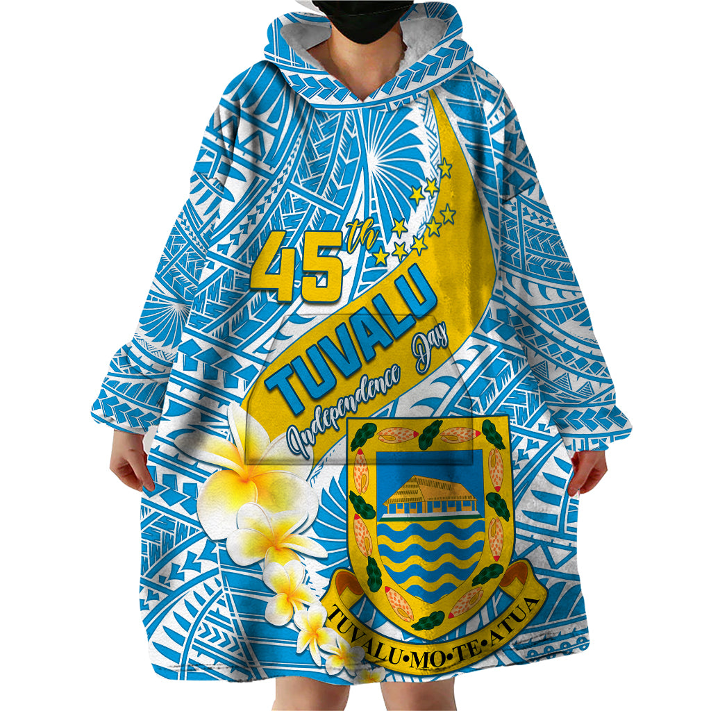 personalised-tuvalu-independence-day-wearable-blanket-hoodie-plumeria-45th-anniversary