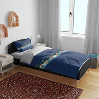 Hawaii Santa Riding Sea Turtle Bedding Set Mele Kalikimaka Polynesian Pattern - Polynesian Pride