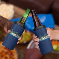 Hawaii Santa Riding Sea Turtle 4 in 1 Can Cooler Tumbler Mele Kalikimaka Polynesian Pattern - Polynesian Pride