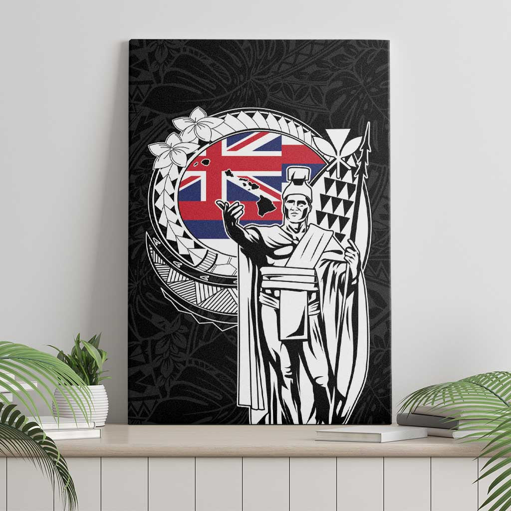 Hawaii King Kamehameha Canvas Wall Art Flag Polynesian Pattern