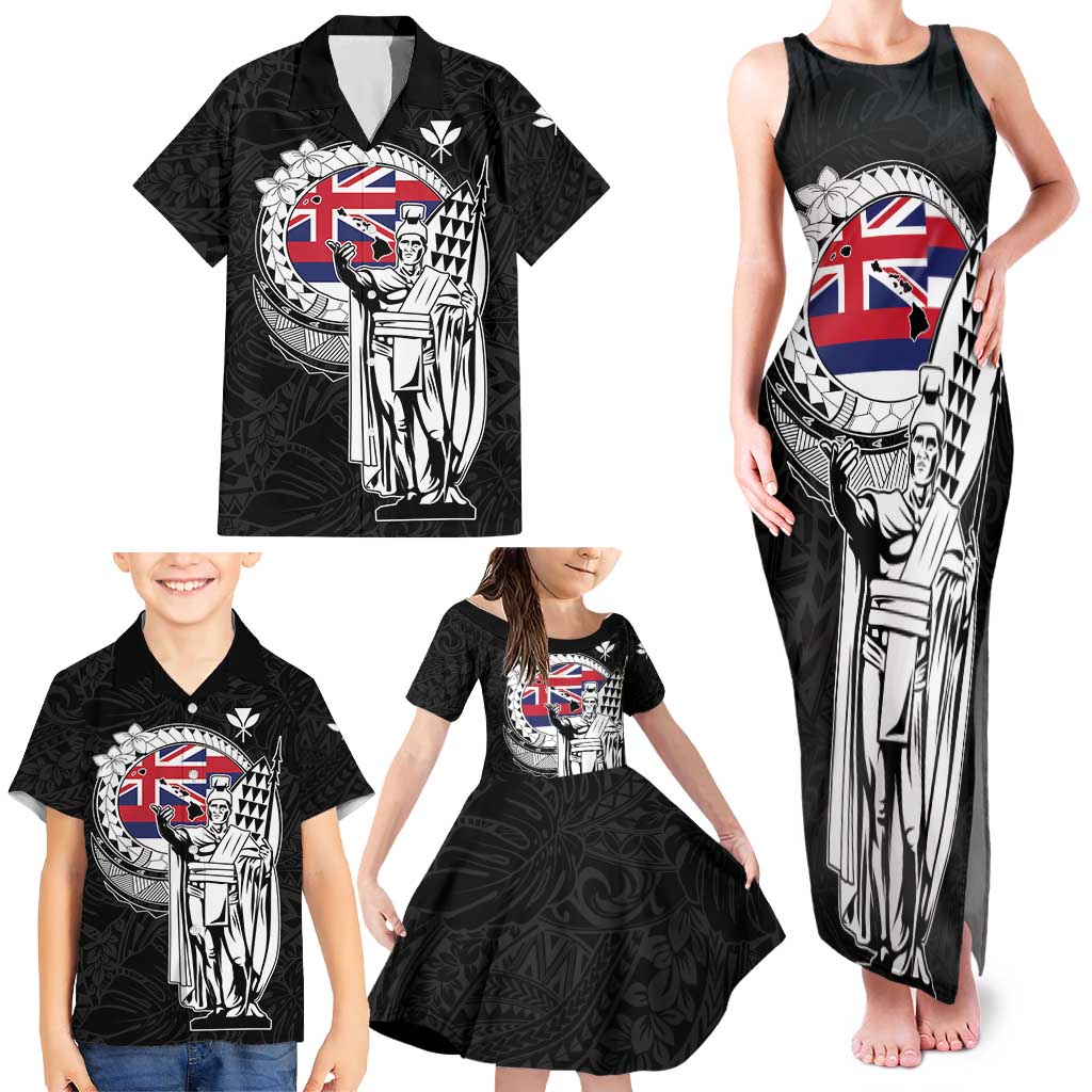 Personalized Hawaii King Kamehameha Family Matching Tank Maxi Dress and Hawaiian Shirt Flag Polynesian Pattern LT01 - Polynesian Pride
