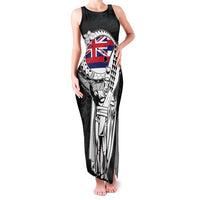 Personalized Hawaii King Kamehameha Family Matching Tank Maxi Dress and Hawaiian Shirt Flag Polynesian Pattern LT01 Mom's Dress Black - Polynesian Pride