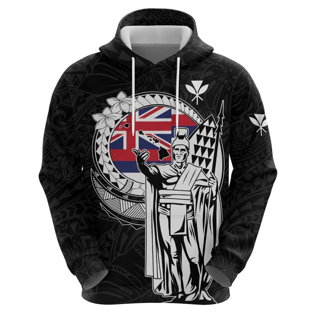 Personalized Hawaii King Kamehameha Hoodie Flag Polynesian Pattern