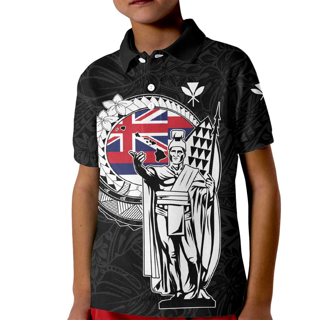 Personalized Hawaii King Kamehameha Kid Polo Shirt Flag Polynesian Pattern