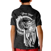Personalized Hawaii King Kamehameha Kid Polo Shirt Flag Polynesian Pattern