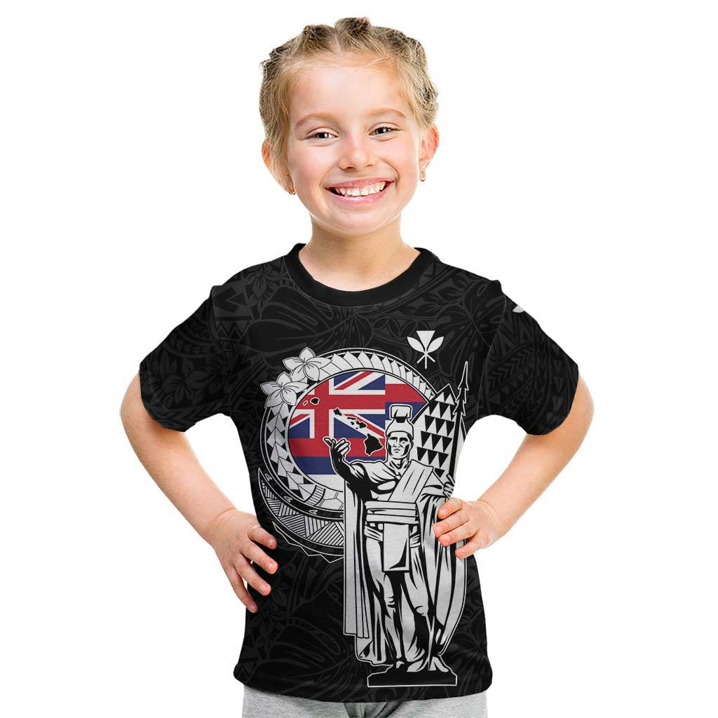 Personalized Hawaii King Kamehameha Kid T Shirt Flag Polynesian Pattern