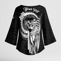 Personalized Hawaii King Kamehameha Kimono Sleeve Blouse Flag Polynesian Pattern