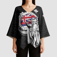 Personalized Hawaii King Kamehameha Kimono Sleeve Blouse Flag Polynesian Pattern