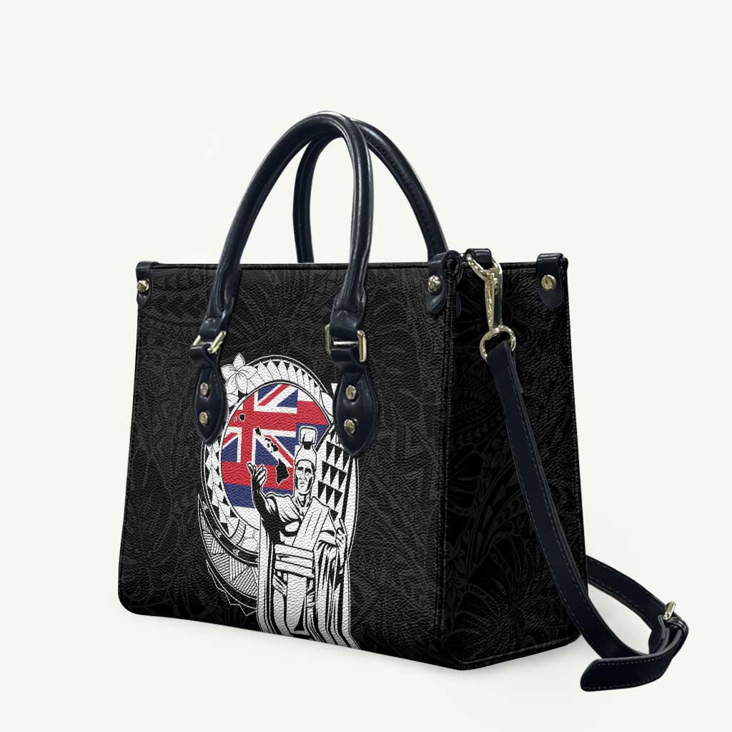Hawaii King Kamehameha Leather Bag Flag Polynesian Pattern