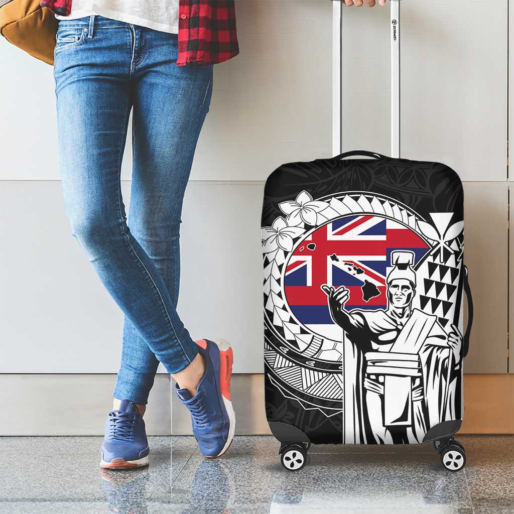 Hawaii King Kamehameha Luggage Cover Flag Polynesian Pattern