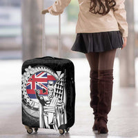 Hawaii King Kamehameha Luggage Cover Flag Polynesian Pattern