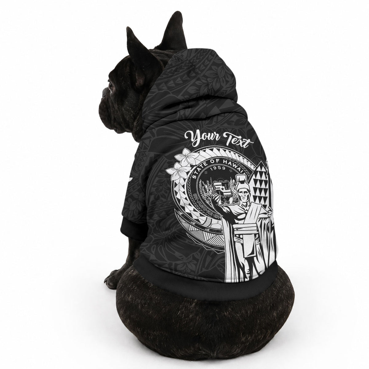 Personalized Hawaii King Kamehameha Pet Hoodie Flag Polynesian Pattern LT01 - Polynesian Pride