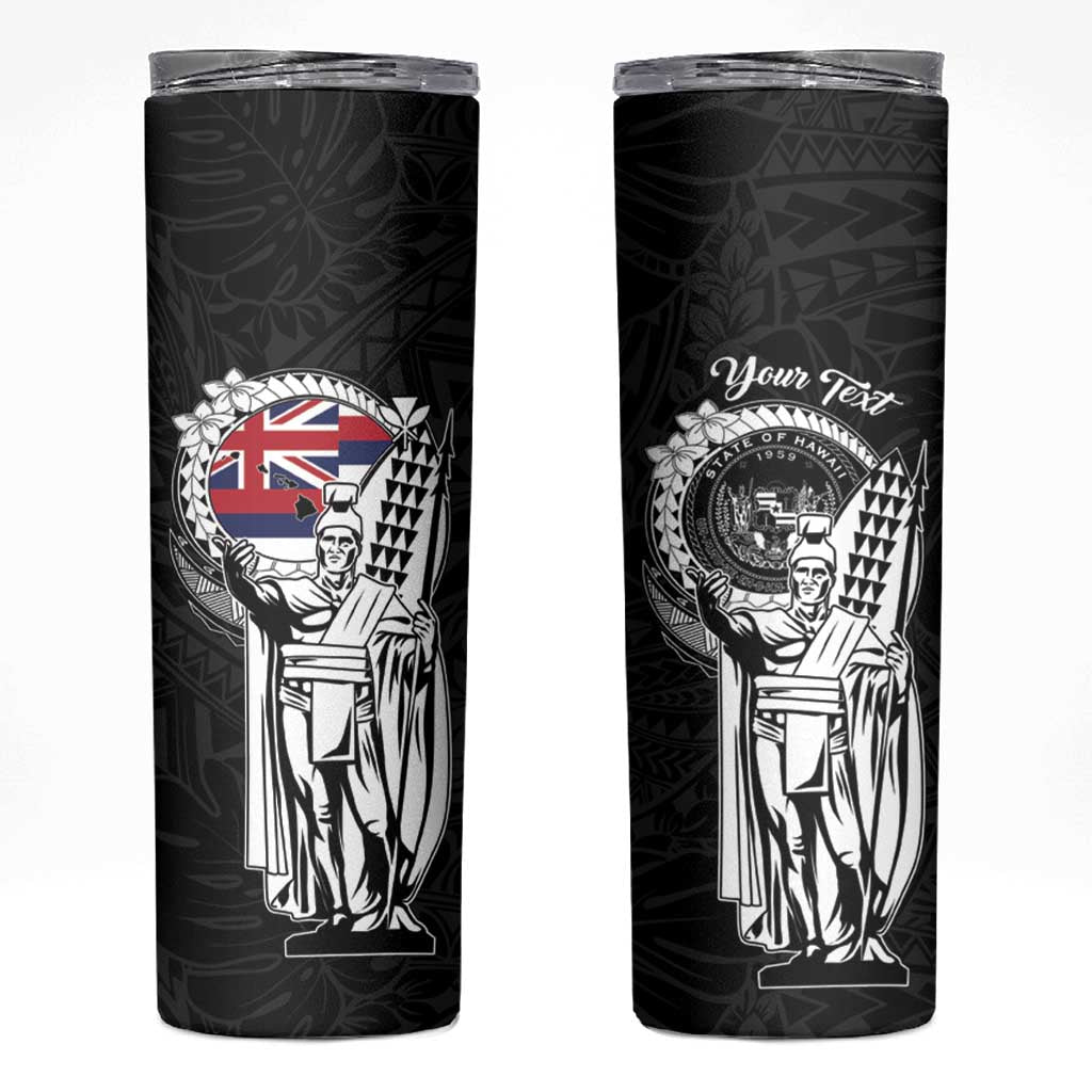 Personalized Hawaii King Kamehameha Skinny Tumbler Flag Polynesian Pattern
