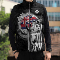 Personalized Hawaii King Kamehameha Sleeveless Puffer Jacket Flag Polynesian Pattern