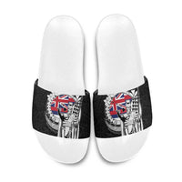 Hawaii King Kamehameha Slide Sandals Flag Polynesian Pattern