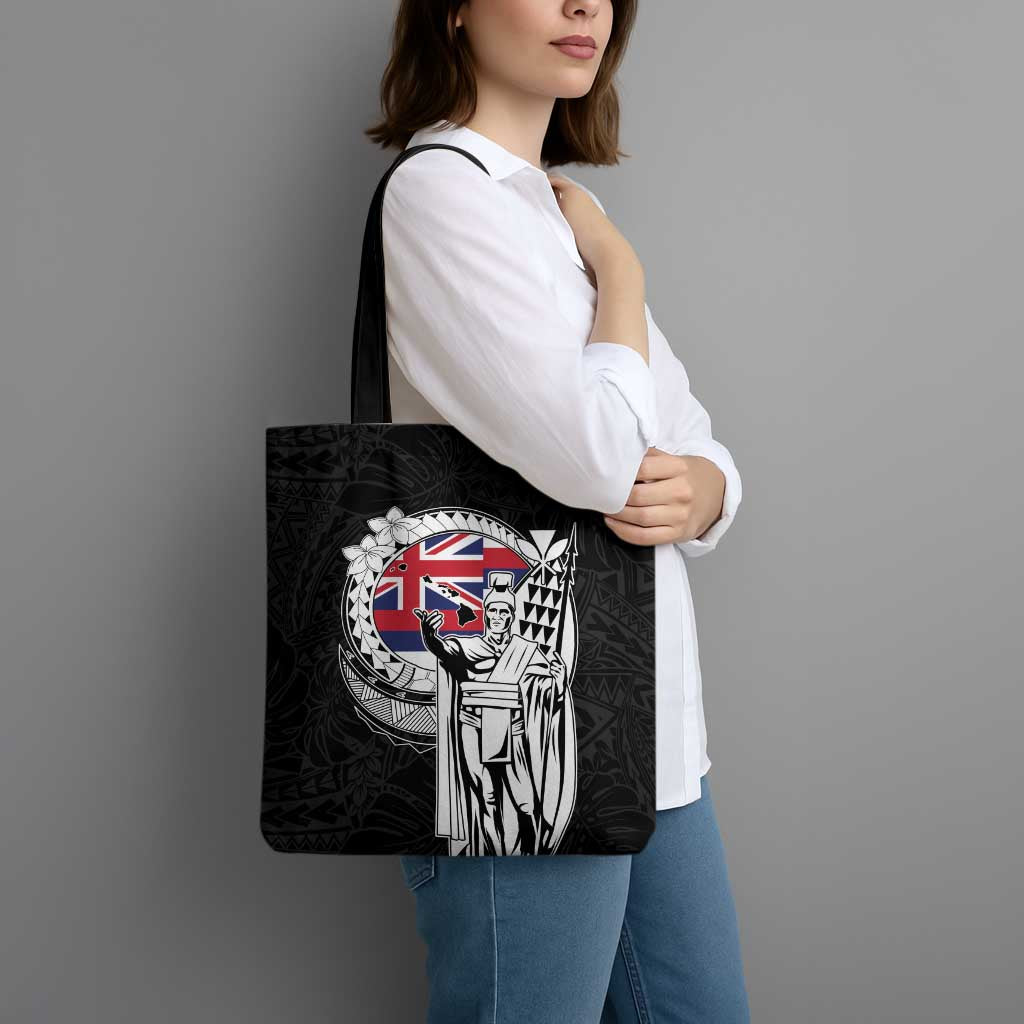 Hawaii King Kamehameha Tote Bag Flag Polynesian Pattern
