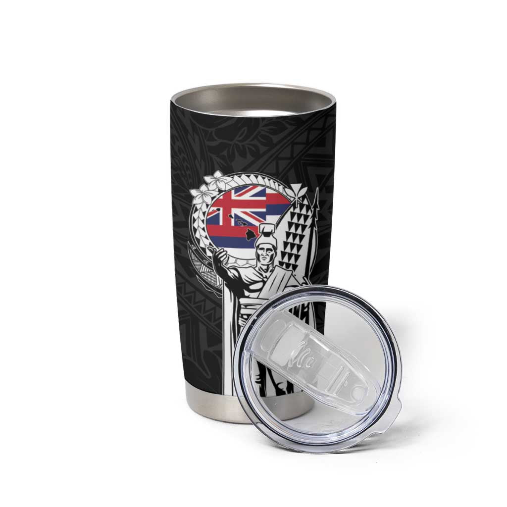 Personalized Hawaii King Kamehameha Tumbler Cup Flag Polynesian Pattern