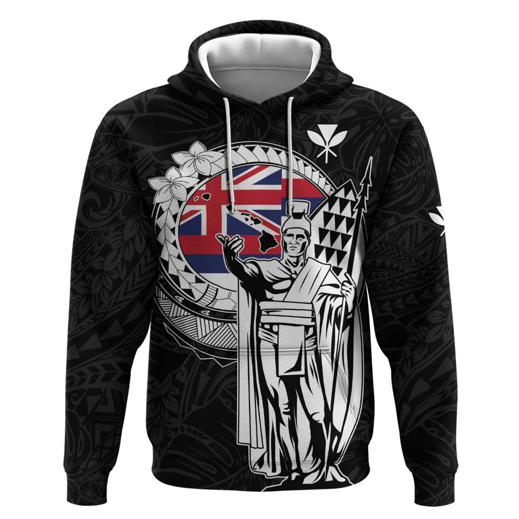 Personalized Hawaii King Kamehameha Zip Hoodie Flag Polynesian Pattern