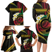 Vanuatu Independence Day Family Matching Long Sleeve Bodycon Dress and Hawaiian Shirt Yumi 45th Hapi Indipendens Dei LT01 - Polynesian Pride