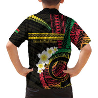 Vanuatu Independence Day Family Matching Short Sleeve Bodycon Dress and Hawaiian Shirt Yumi 45th Hapi Indipendens Dei LT01 - Polynesian Pride