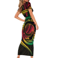 Vanuatu Independence Day Family Matching Short Sleeve Bodycon Dress and Hawaiian Shirt Yumi 45th Hapi Indipendens Dei LT01 - Polynesian Pride
