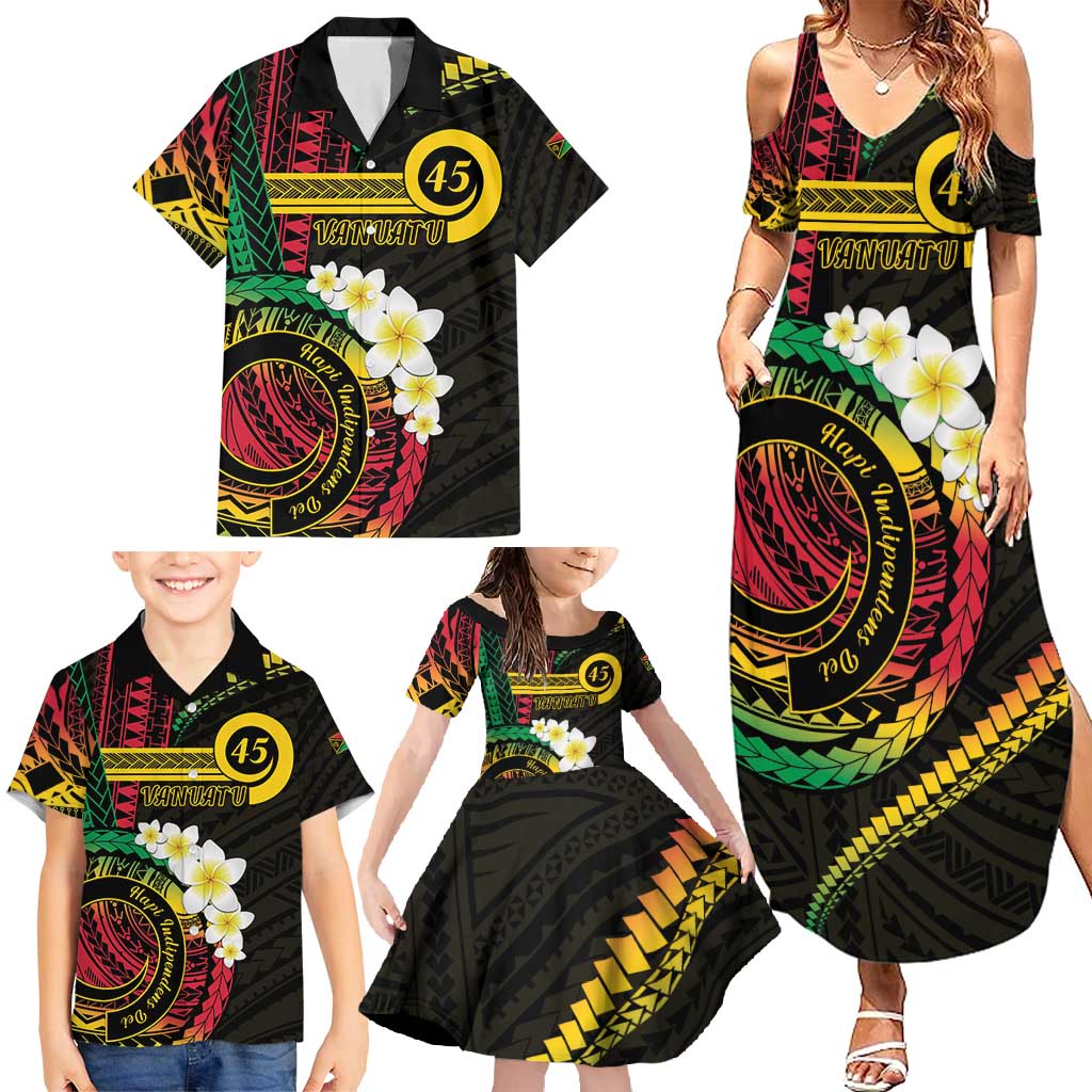 Vanuatu Independence Day Family Matching Summer Maxi Dress and Hawaiian Shirt Yumi 45th Hapi Indipendens Dei LT01