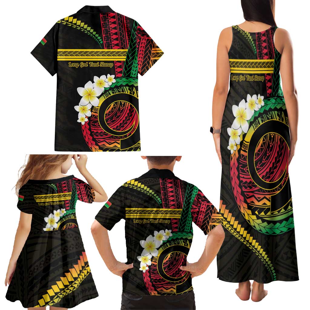 Vanuatu Independence Day Family Matching Tank Maxi Dress and Hawaiian Shirt Yumi 45th Hapi Indipendens Dei LT01