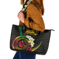 Vanuatu Independence Day Leather Tote Bag Yumi 45th Hapi Indipendens Dei LT01