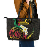 Vanuatu Independence Day Leather Tote Bag Yumi 45th Hapi Indipendens Dei LT01