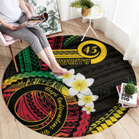 Vanuatu Independence Day Round Carpet Yumi 45th Hapi Indipendens Dei LT01