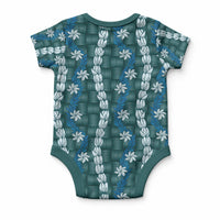 Pikake Maile Tiare Lei Baby Onesie Polu Lauhala Pattern LT01 - Polynesian Pride