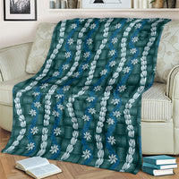 Pikake Maile Tiare Lei Blanket Polu Lauhala Pattern