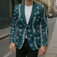 Pikake Maile Tiare Lei Blazer Polu Lauhala Pattern