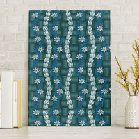 Pikake Maile Tiare Lei Canvas Wall Art Polu Lauhala Pattern