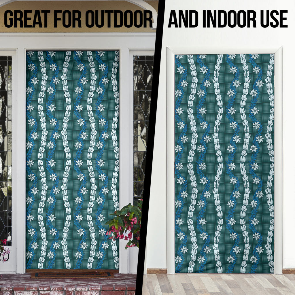 Pikake Maile Tiare Lei Door Cover Polu Lauhala Pattern