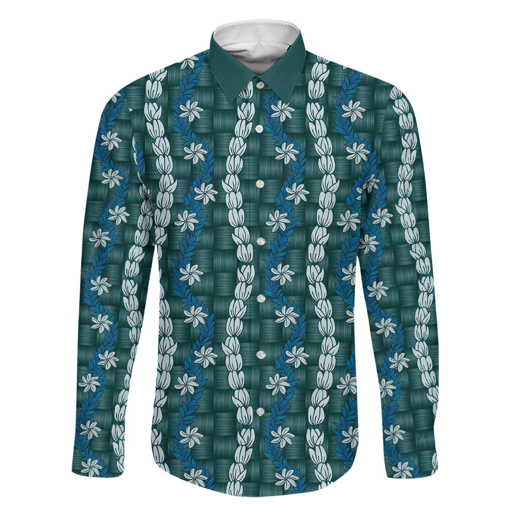 Pikake Maile Tiare Lei Family Matching Puletasi and Hawaiian Shirt Polu Lauhala Pattern