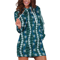 Pikake Maile Tiare Lei Hoodie Dress Polu Lauhala Pattern