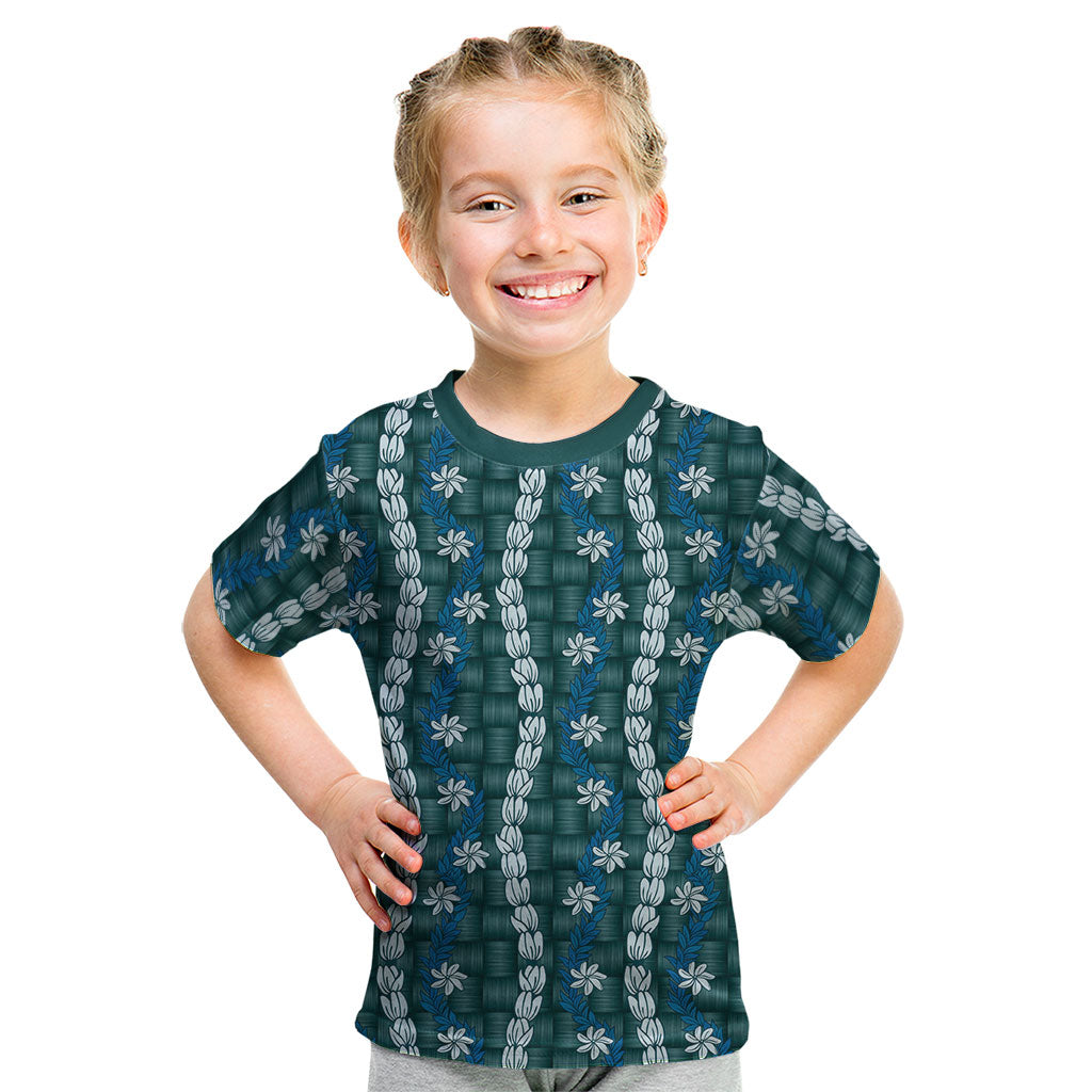 Pikake Maile Tiare Lei Kid T Shirt Polu Lauhala Pattern