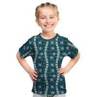 Pikake Maile Tiare Lei Kid T Shirt Polu Lauhala Pattern