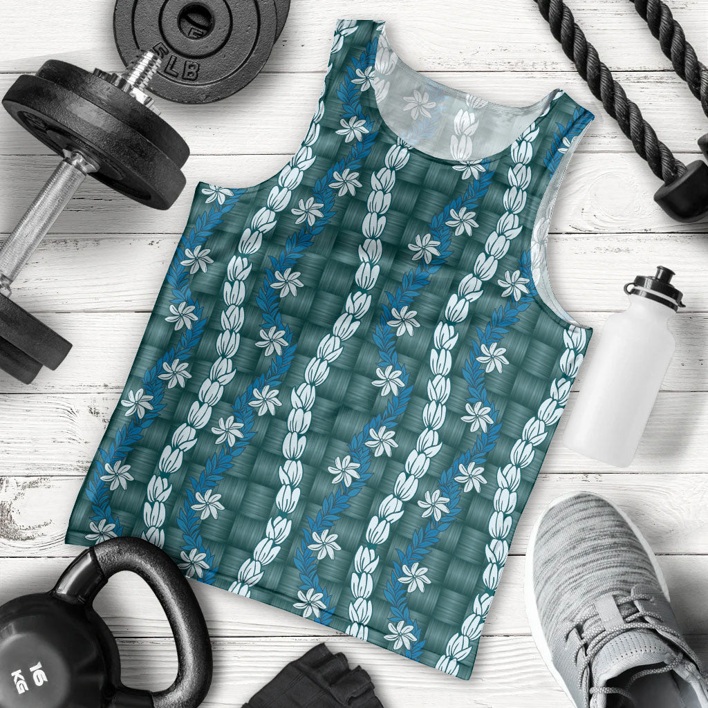 Pikake Maile Tiare Lei Men Tank Top Polu Lauhala Pattern