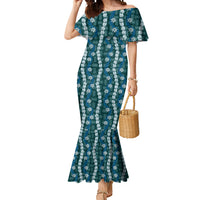 Pikake Maile Tiare Lei Mermaid Dress Polu Lauhala Pattern