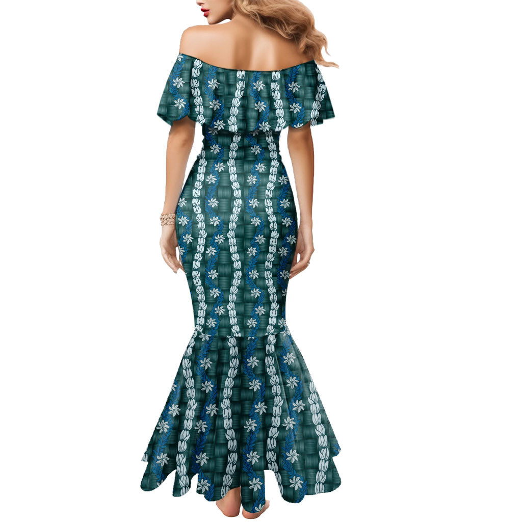 Pikake Maile Tiare Lei Mermaid Dress Polu Lauhala Pattern