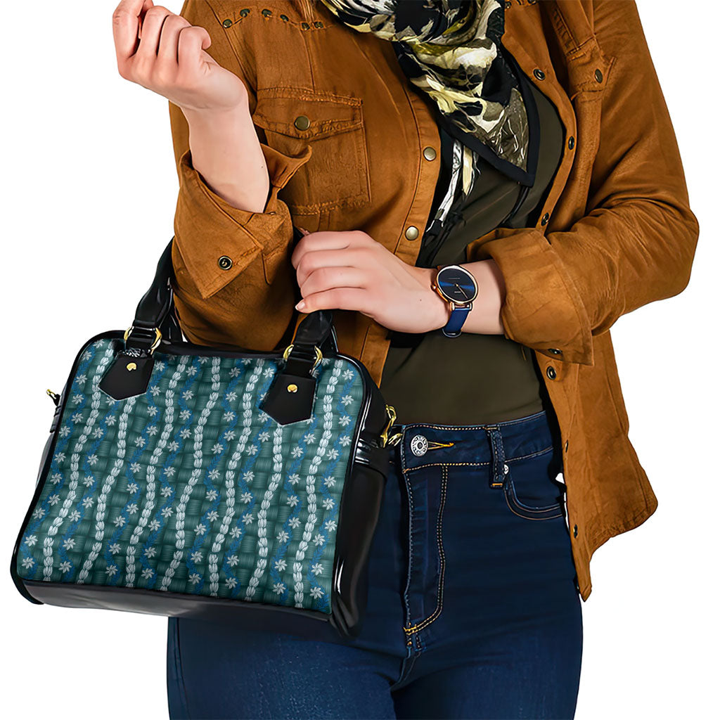 Pikake Maile Tiare Lei Shoulder Handbag Polu Lauhala Pattern
