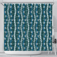 Pikake Maile Tiare Lei Shower Curtain Polu Lauhala Pattern