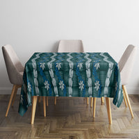 Pikake Maile Tiare Lei Tablecloth Polu Lauhala Pattern