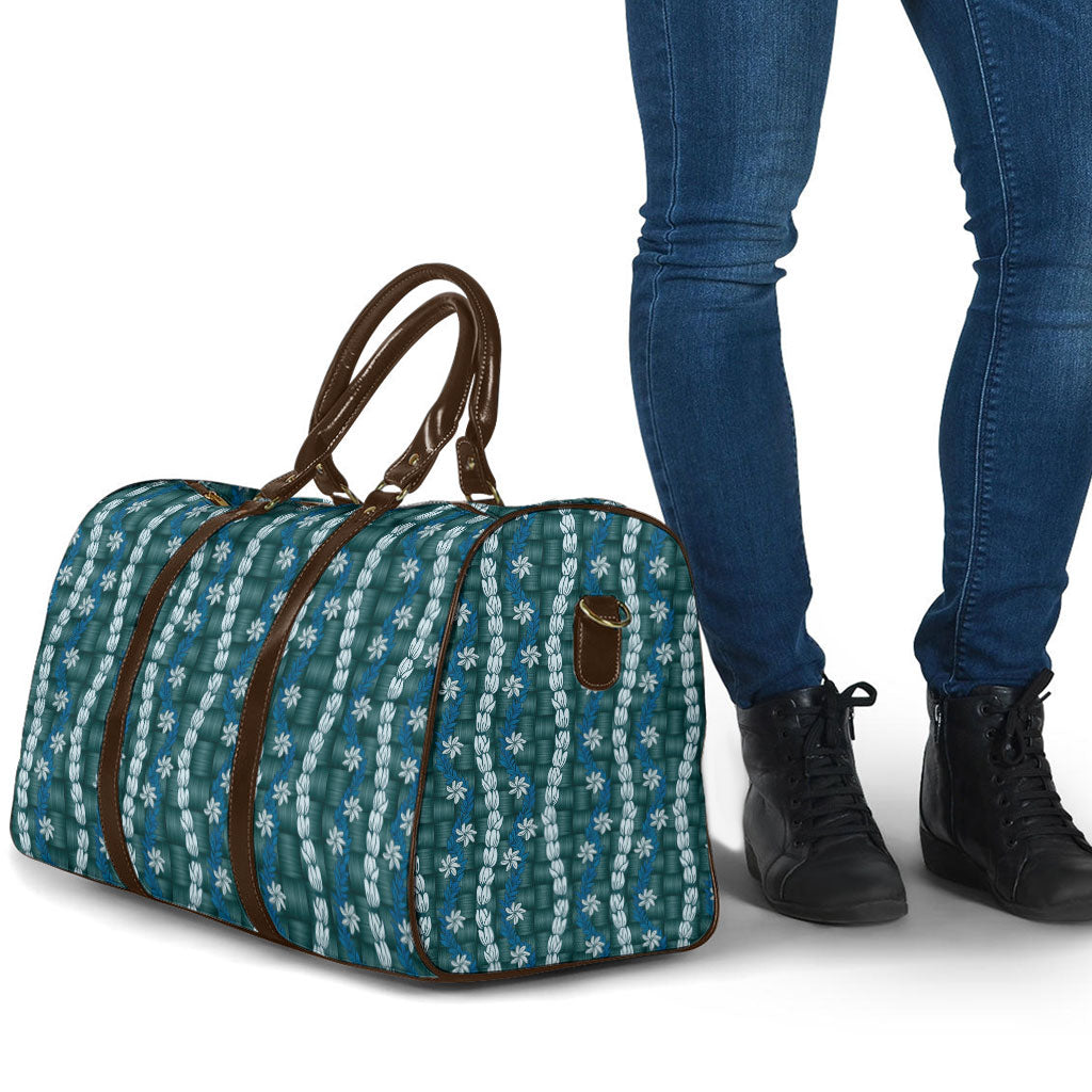 Pikake Maile Tiare Lei Travel Bag Polu Lauhala Pattern