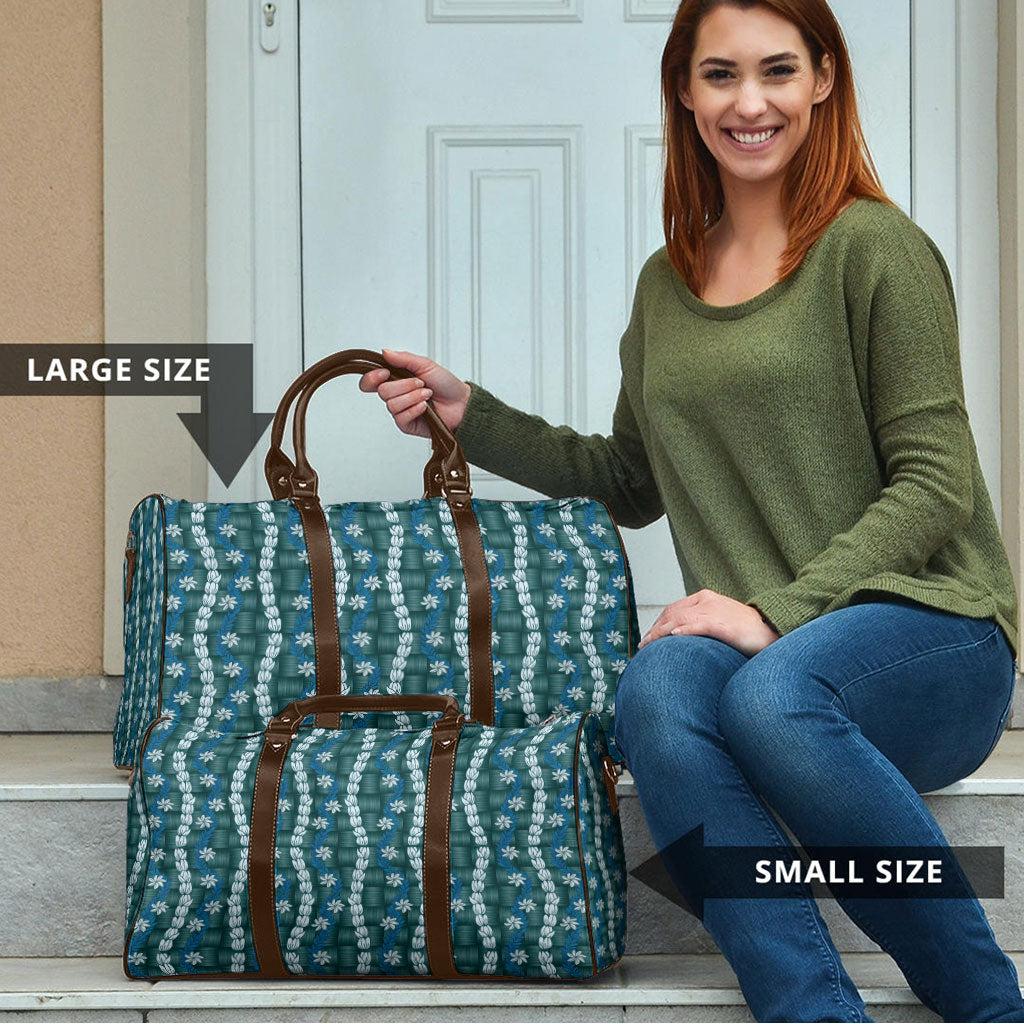 Pikake Maile Tiare Lei Travel Bag Polu Lauhala Pattern